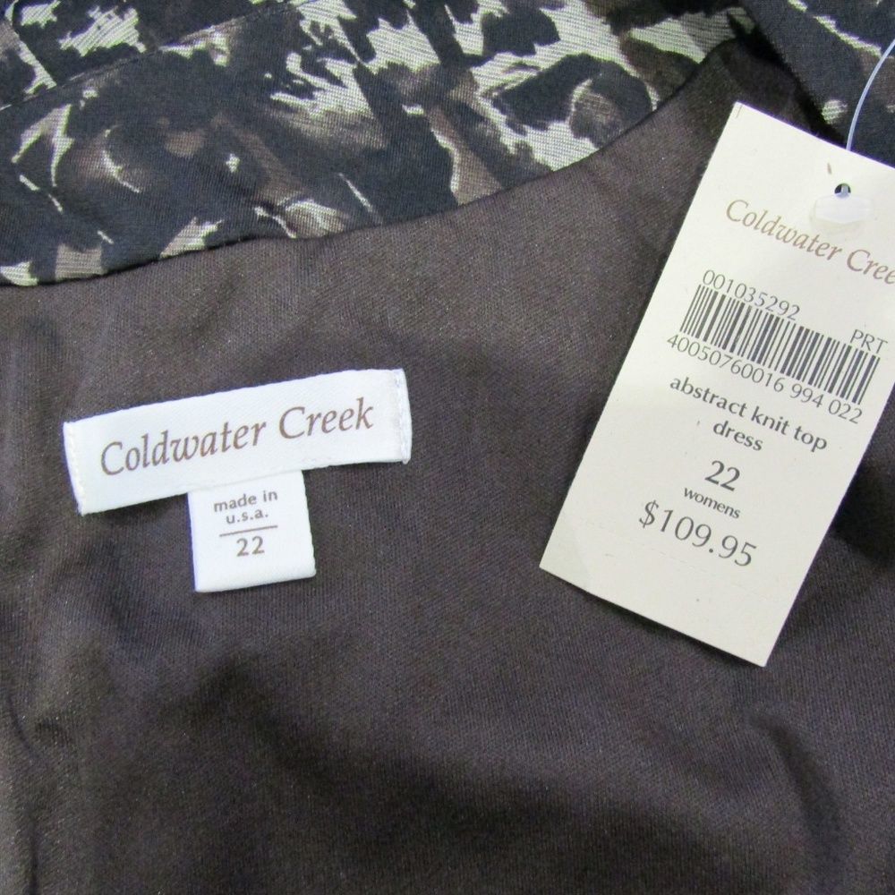 NEW Coldwater Creek Brown & Tan Surplice Dress 22 - Picture 4 of 5